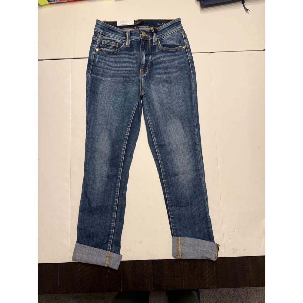 Judy Blue Skinny Fit Capri Jeans Medium Wash Blue Size 1/25 JB72105MD